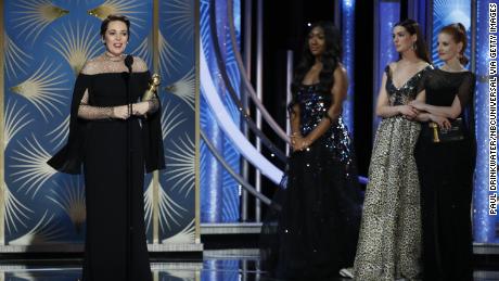 Olivia Colman won best actress in a comedy for her performance as daffy Queen Anne in &quot;The Favourite&quot; at the 76th annual Golden Globes.