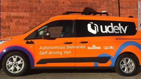 California startup Udelv has developed a fleet of autonomous delivery vans on Baidu&#39;s (BIDU) open-source autonomous driving platform, Apollo. 
