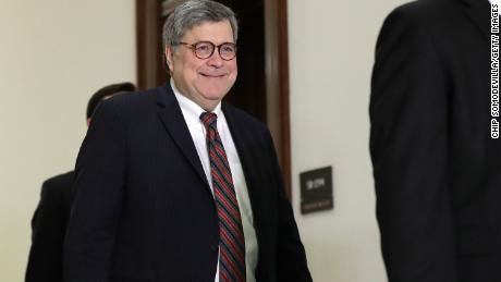 WASHINGTON, DC - JANUARY 09: U.S. Attorney General nominee William Barr (C) arrives for a meeting with Senate Judiciary Committee member Sen. Lindsay Graham (R-SC) in his office in the Russell Senate Office Building on Capitol Hill January 09, 2019 in Washington, DC. Barr&#39;s confirmation hearing is scheduled for next week.  (Photo by Chip Somodevilla/Getty Images)