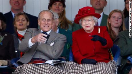 Prince Philip, the Duke of Edinburgh and Queen Elizabeth II attend the Braemar Gathering featuring the Highland Games on September 5, 2015 in Braemar, Scotland.