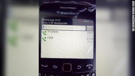 A BlackBerry that was seized during a US law enforcement raid of the Los Cabos home where Guzman had been hiding in 2012.