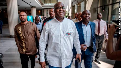 Felix Tshisekedi, center, was named the winner of the Congo's presidential election.