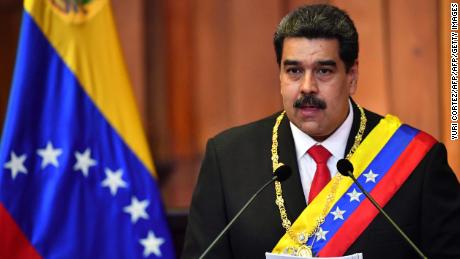 Venezuela's President Nicolas Maduro delivers a speech after being sworn-in for his second mandate on January 10, 2019.