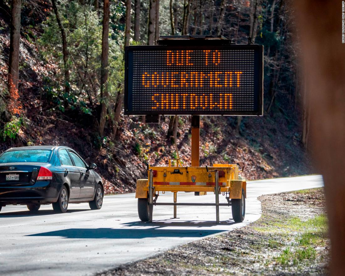 Visitors drive through Tennessee&#39;s Great Smoky Mountains National Park on Saturday, January 5.