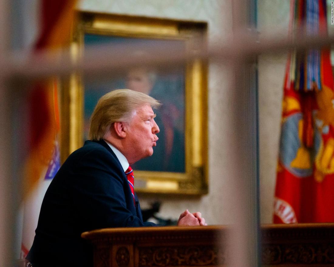 President Trump gives a prime-time address about border security on January 8. In his Oval Office address, Trump warned of &quot;a growing humanitarian and security crisis at our southern border.&quot;