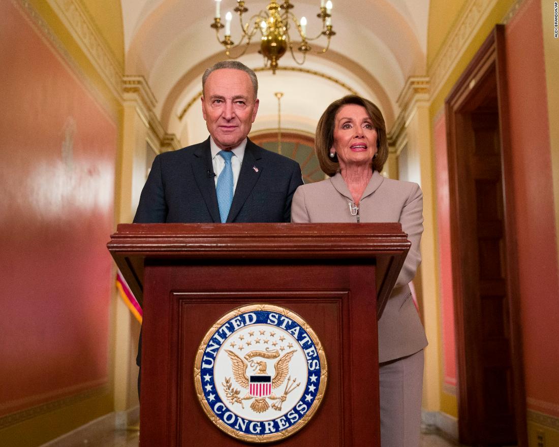 Senate Minority Leader Chuck Schumer and House Speaker Nancy Pelosi delivered a rebuttal after Trump&#39;s speech. &quot;President Trump must stop holding the American people hostage, must stop manufacturing a crisis and must reopen the government,&quot; Pelosi said.