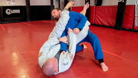 Brazilian jiu-jitsu fighters Adam Larkin and Zeb McKinnon train at Romford's Mixed Martial Arts Clinic.