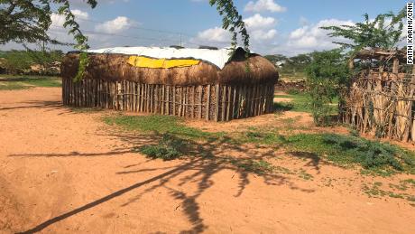 Residents in the village live in traditional manyattas made of wood, twigs and cow dung.
