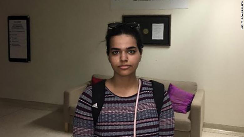 Rahaf al-Qunun was supported by the UN refugee agency, UNHCR, after reaching Bangkok.