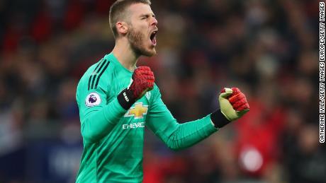 David De Gea made a series of key saves to protect United's lead.