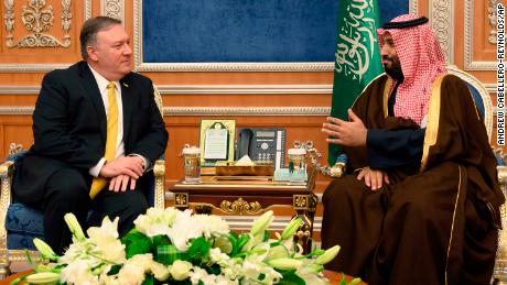 Pompeo met with Mohammed bin Salman at the royal court in Riyadh on Monday.