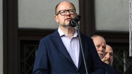 Slain mayor Pawel Adamowicz is pictured in Gdansk on 20 September 2018.