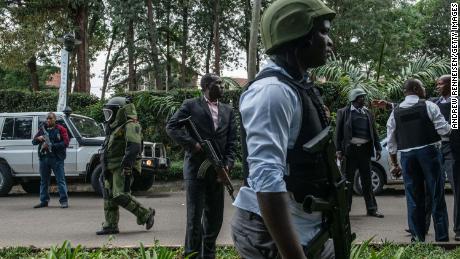 Security forces outside Dusit hotel.