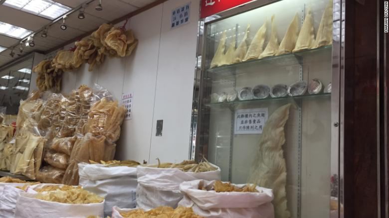 Shark fin is easily accessible in Hong Kong at the Dried Food Market.