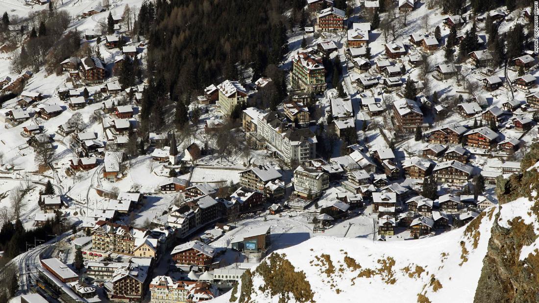 Car-free Wengen is a mix of timber-clad chalets and 19th century hotels perched on a shelf above the Lauterbrunnen valley.  