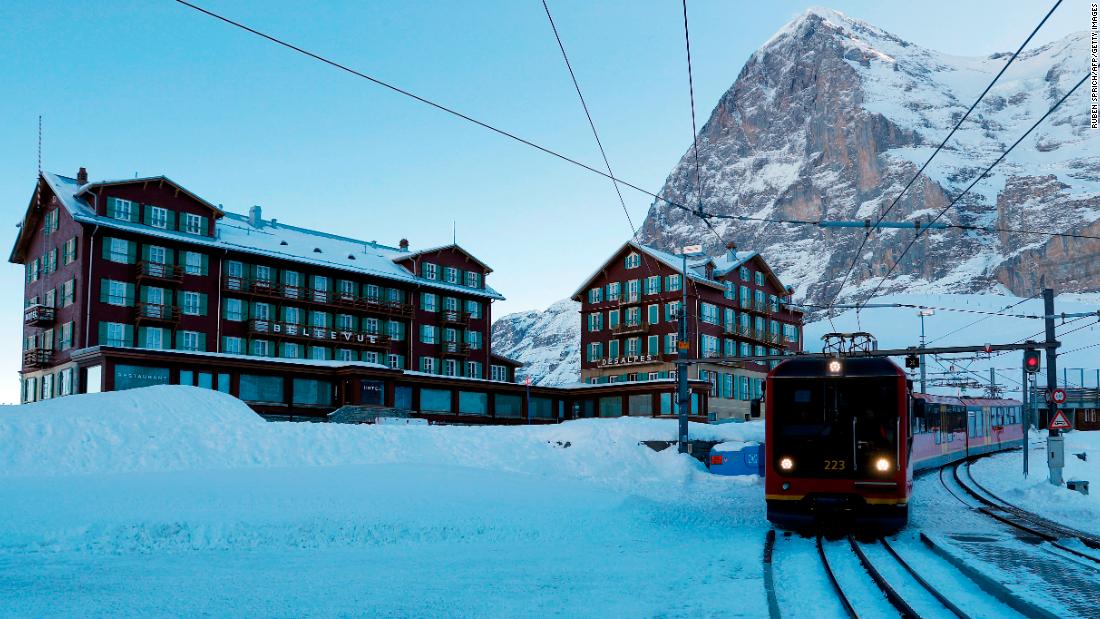 The mountain railway from Wengen trundles up to the small hamlet of Kleine Scheidegg in the shadow of the Eiger&#39;s north wall, from where racers disembark to get a chairlift to the Lauberhorn start.  