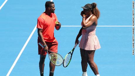 Frances Tiafoe and Serena Williams played doubles together at the Hopman Cup this month. 