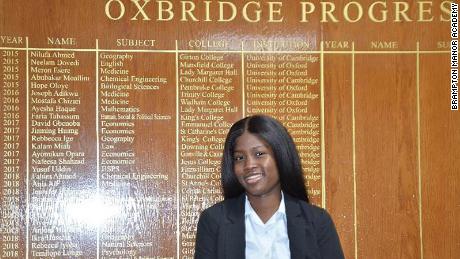 Dorcas Shodeinde has been in care since she was 14 and has an offer to study Law at St Catherine's College, Oxford. (from press release)