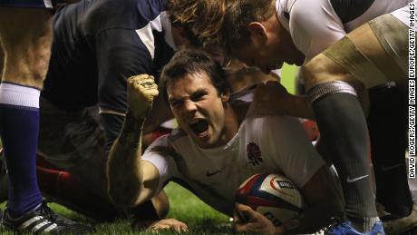 Ben Foden scores a try against France in the Six Nations