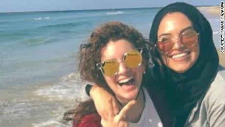 Maasarwe and her cousin, Manar Masarwa, at the beach in Israel in January 2017.