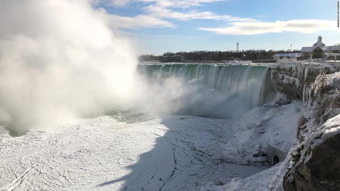 Parts of Niagara Falls freeze in cold weather CNN Video