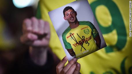 Nantes supporters gather after it was announced that the plane Argentinian forward Emiliano Sala was flying in vanished.