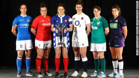 Hunter (center right) will face Italy, Wales, France, Ireland, and Scotland in the Six Nations.