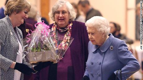 Queen Elizabeth II leaves after attending a Sandringham Women's Institute meeting in Norfolk on Thursday.