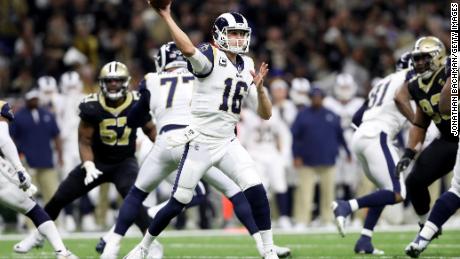 In the NFC championship game in New Orleans, Goff was 25 of 40 for 297 yards with one touchdown and one interception.