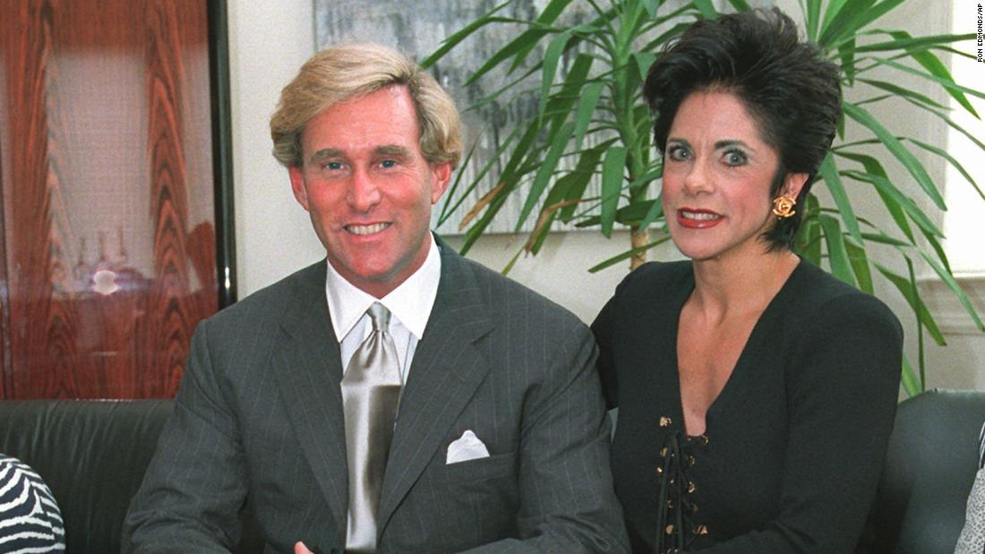 Stone, then a volunteer adviser with Bob Dole&#39;s presidential campaign, poses with his second wife, Nydia, in their Washington home in September 1996.