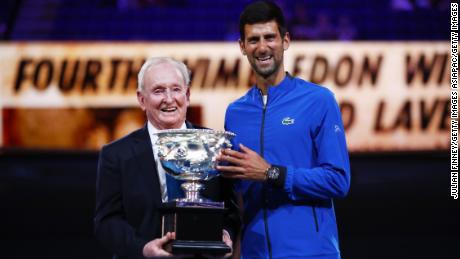 Rod Laver (left) is the only man to complete the calendar year grand slam. 