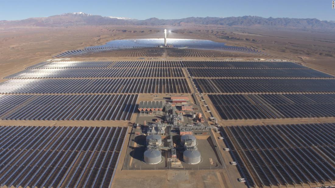 The Noor-Ouarzazate Solar Power Station in Morocco is the largest concentrated solar power site in the world, producing enough electricity to power a city the size of Prague. Spread across 3,000 hectares -- equivalent to 3,500 soccer pitches -- its&lt;a href=&quot;https://edition.cnn.com/2019/02/06/motorsport/morocco-solar-farm-formula-e-spt-intl/index.html&quot; target=&quot;_blank&quot;&gt; 580-megawatt&lt;/a&gt; output saves the planet from over 760,000 tonnes of carbon emissions annually.