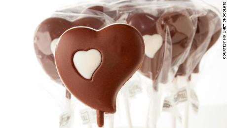 A milk-free chocolate lollipop that is vegan, dairy free, lactose free, peanut free, tree nut free, soy free, wheat free, and gluten free