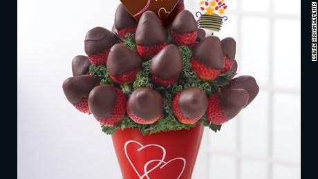 The I Love You Chocolate Dipped Strawberries Bouquet from Edible Arrangements.