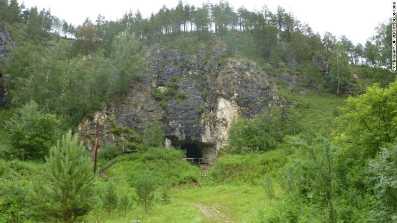 The entrance to Denisova Cave.