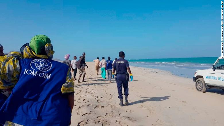 Rescuers search for survivors after two boats with migrants capsized Tuesday off northeastern Djibouti.