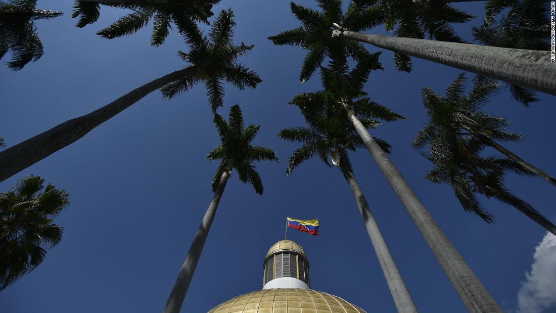 A view of the National Assembly building in Caracas on January 29.