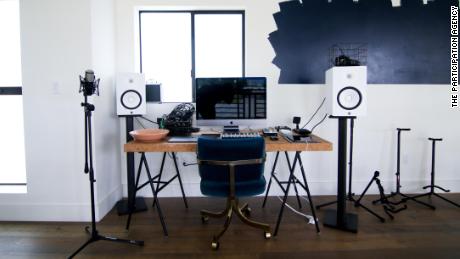 The spaces feature recording equipment.