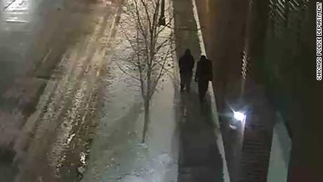 Camera footage doesn't capture the incident, but police want to question the two people in this image.