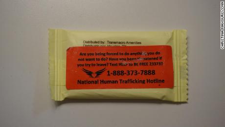 The S.O.A.P -- "Save our Adolescents from Prostitution" -- Project, a nine-year-old non-profit that aims to raise awareness about trafficking passed out bars of soap with the national human trafficking hotline number on them in Atlanta this week.