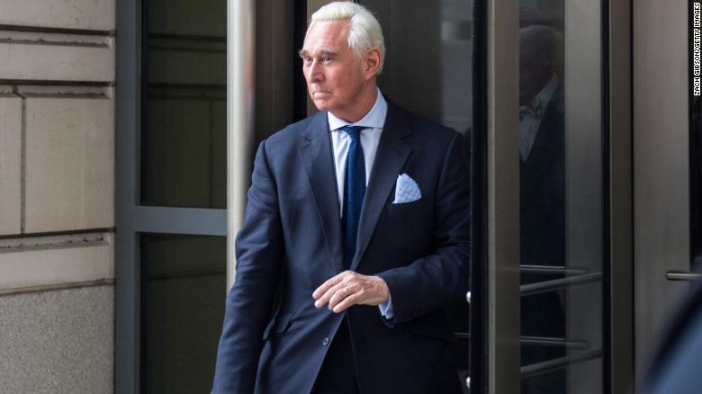 WASHINGTON, DC - JANUARY 29:  Roger Stone, a longtime adviser to President Donald Trump, departs the U.S. District Courthouse after an arraignment hearing for charges of obstruction and witness tampering on January 29, 2019 in Washington, DC. A self-described 'political dirty-trickster,' Stone said he has been falsely accused and will plead 'not guilty.' (Photo by Zach Gibson/Getty Images)