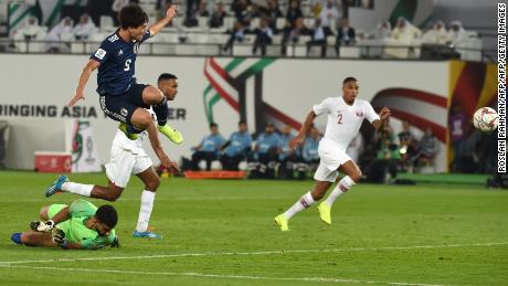 Japan&#39;s forward Takumi Minamino scored in the second half.