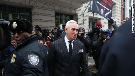 Roger Stone, a former adviser to U.S. President Donald Trump, leaves the Prettyman United States Courthouse after a hearing February 1, 2019 in Washington, DC. 