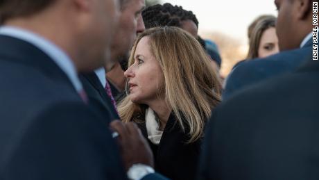 Mucarsel-Powell and other members of Congress hold a news conference about their vote to end the recent partial government shutdown.