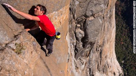Alex Honnold free solo climbing on El Capitan&#39;s Freerider in Yosemite National Park. (National Geographic/Jimmy Chin)
