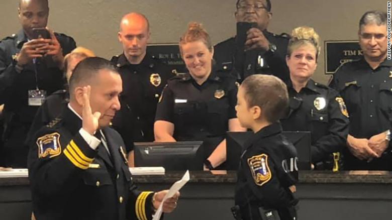 Image result for 6 year old girl fulfilling dream to become police officer