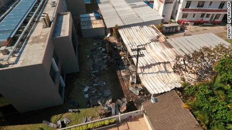 An aerial view shows Flamengo&#39;s training complex where an early morning fire left 10 people dead.