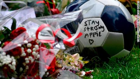 The tribute was placed near the hospital where Abdelhak Nouri received treatment.