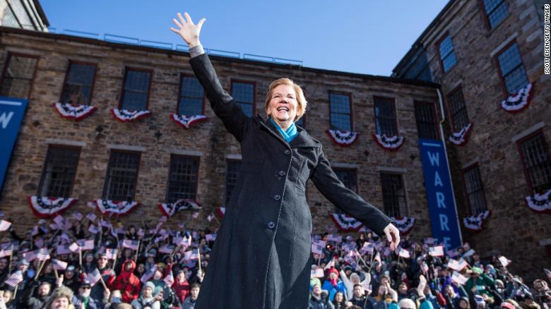 Sen. Elizabeth Warren (D-MA), announces her official bid for President onFebruary9, 2019 in Lawrence, Massachusetts. Warren announced today that she was launching her 2020 presidential campaign. 