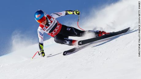 Mikaela Shiffrin stormed to victory in the women&#39;s super-G at St Moritz in December on the way to her overall crown. 